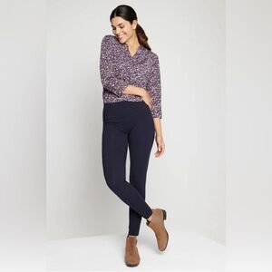 Roz & Ali Navy Blue Tummy Control Leggings Size Large